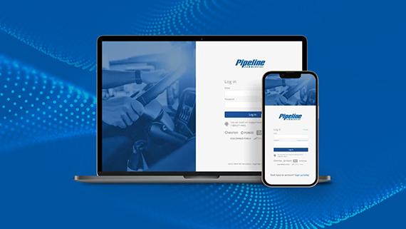 Ordinateur portable affichant le site Web Pipeline Commercial.